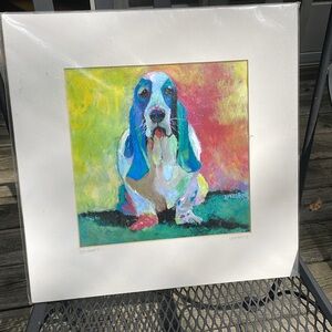 Vintage Leona Lovegrove Basset Hound print from the Early 2000’s-Mat Signed